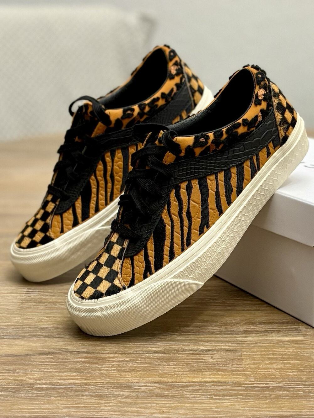 Vans X Billy's Bold NI Skate Shoes Mens 5.5 Womens 7.0 Wild Animals Mixed Media